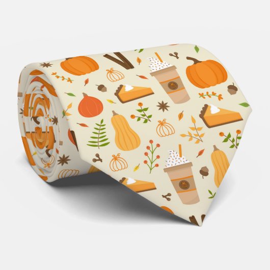 Cravate Fun Orange Fall Motif (Roulé)