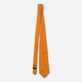 Cravate Fun orange Jack-o'-lantern visage citrouille Hallo (Dos)
