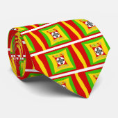Cravate Fun Rasta couleur rouge or vert (Roulé)