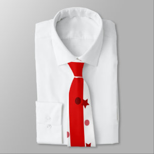 Cravate Fun Red and White Stripe and Stars