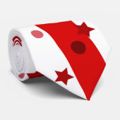 Cravate Fun Red and White Stripe and Stars (Roulé)