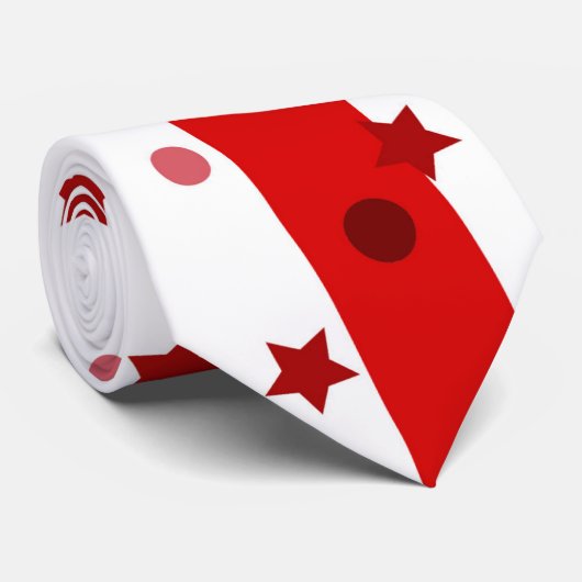 Cravate Fun Red and White Stripe and Stars (Roulé)