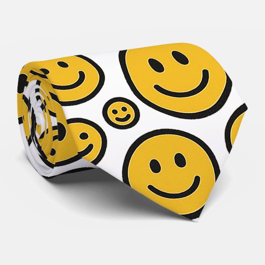 Cravate Fun Retro Happy Smiling Face Neck Tie (Roulé)