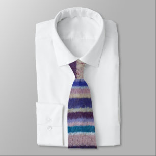 Cravate fun retro style colorful knitted stripes