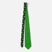Cravate Fun Tendance Vert Clover Leaf Motif Vert Noir (Dos)
