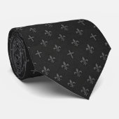 Cravate Funérailles de la Fleur-de-lis noire (Roulé)