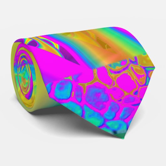 Cravate Funkidelic Dichroic Fused Glass Fractal (Roulé)