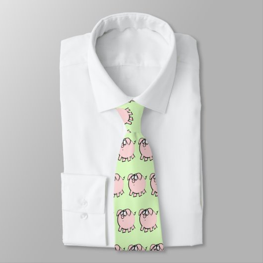 Cravate Funky 4 Cartoon Pig Année Zodiac Choisir la Cravat (Attaché)