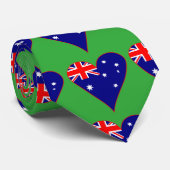Cravate Funky Australia Heart Flag Arrière - plan vert (Roulé)