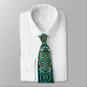 Cravate Funky Aztec Style Motif bleu (Attaché)