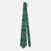 Cravate Funky Aztec Style Motif bleu (Devant)