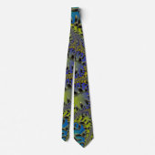 Cravate Funky Blue Green Seaweed Beads Fractal Abstrait (Dos)