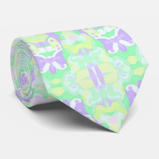 Cravate Funky Boho Éclectique Pastel Trippy Hippie Mandala (Roulé)
