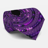Cravate Funky Bold Bohème Violet Abstrait Fractal Numériqu (Roulé)