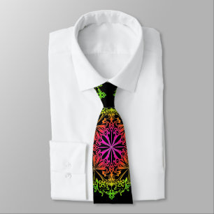 Cravate Funky chakra design, floral boho effrayé géométrie