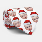 Cravate Funky Custom Face Photo Père Noël Head Christmas (Roulé)