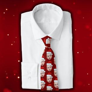 Cravate Funky Custom Face Photo Père Noël Head Christmas R