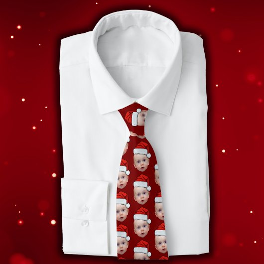 Cravate Funky Custom Face Photo Père Noël Head Christmas R