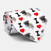 Cravate funky mignon amoureux des chiens j'aime carlin (Roulé)
