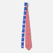 Cravate Funky Neon Blue Lily Flower Pattern Tie (Dos)