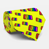 Cravate Funky Neon Motif arc-en-ciel (Roulé)