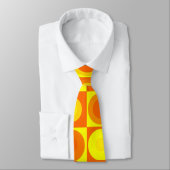 Cravate Funky Retro Orange Yellow Circles Carré (Attaché)