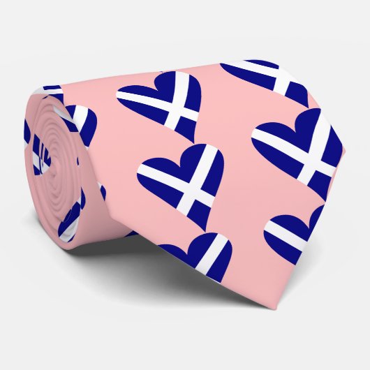 Cravate Funky Scotland Flag Heart (Roulé)