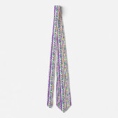 Cravate Funky Violet Vert Or Rayures Mardi Gras Festif (Dos)