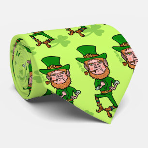Cravate Funny Angry Lucky Irish Leprechaun