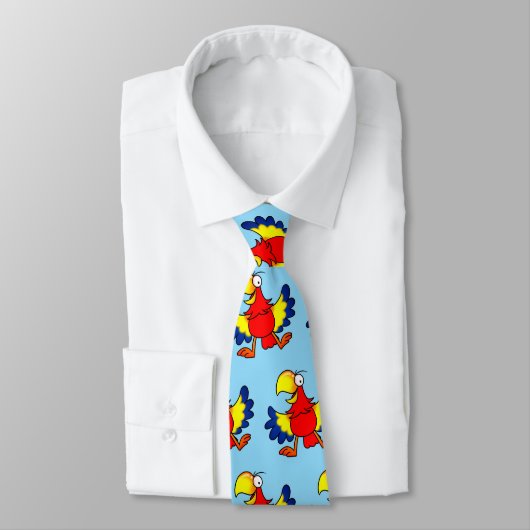Cravate Funny Colorful Cartoon Parrot Bird (Attaché)