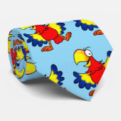 Cravate Funny Colorful Cartoon Parrot Bird (Roulé)