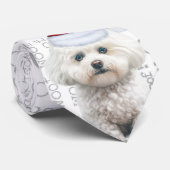 Cravate Funny Coton de Tulear Amoureux des chiens de Noël (Roulé)