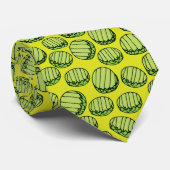 Cravate Funny Green Pickle Slices Motif nouveauté (Roulé)