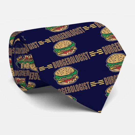 Cravate Funny Hamburger Cheeseburger (Roulé)