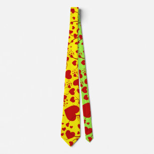 Cravate Funny Heart Motif V + votre backgr couleur & texte