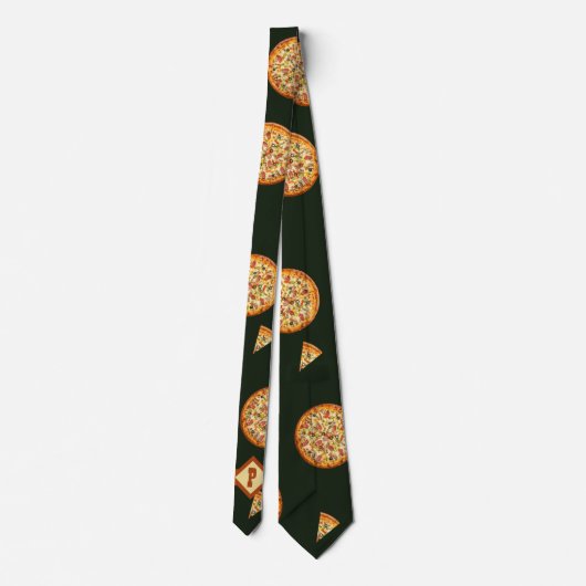 Cravate Funny Monogrammed Pizza Pattern (Dos)