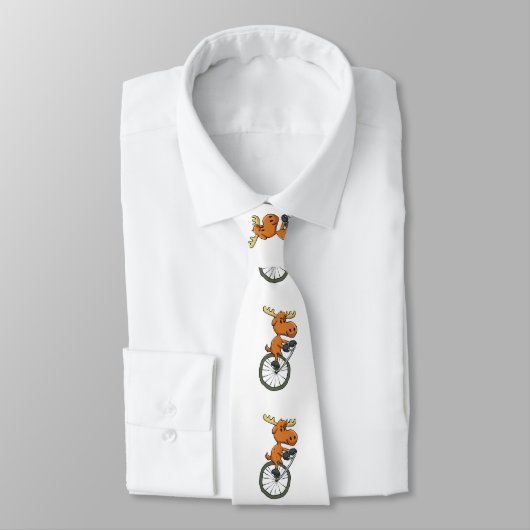 Cravate Funny Moose on monocycle choose backgror (Attaché)