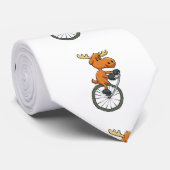 Cravate Funny Moose on monocycle choose backgror (Roulé)
