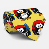 Cravate Funny Pirate Pinguin Party (Roulé)