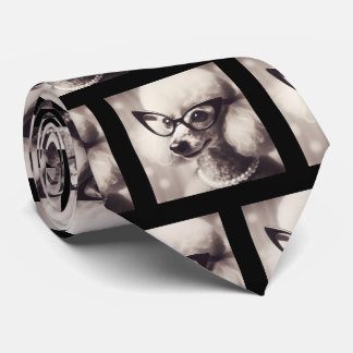 Cravate Funny Poodle with Glasses Nerd Neck Tie