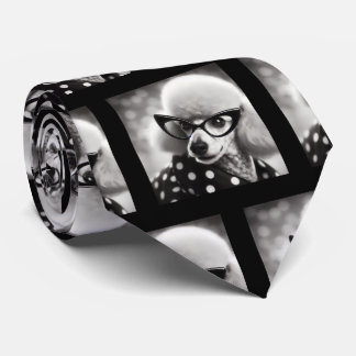 Cravate Funny Poodle with Glasses Nerd Neck Tie