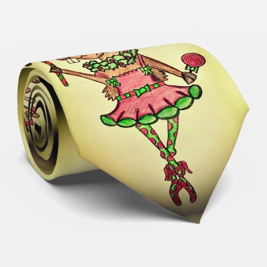 Cravate Funny Reindeer  Men’s Christmas Tie (Roulé)