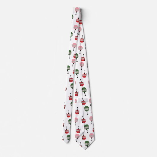 Cravate Funny Retro Ski Ascenseur Gondola Hiver Ski Blanc (Dos)