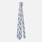 Cravate Funny Retro Ski Ascenseur Gondola Winter Ski Blue (Devant)