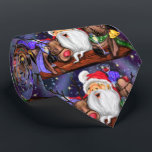 Cravate Funny Santa and Reindeer Party Christmas<br><div class="desc">Soirée de Noël pour Père Noël et Reindeers - Soirée de célébration de dessin animé - Choisir / Ajouter votre texte unique / Nom / Couleur - Faire votre cadeau spécial - Redimensionner et déplacer ou ajouter des éléments - image / texte avec outil de personnalisation. Peinture et design par...</div>