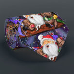 Cravate Funny Santa and Reindeer Party Christmas<br><div class="desc">Soirée de Noël pour Père Noël et Reindeers - Soirée de célébration de dessin animé - Choisir / Ajouter votre texte unique / Nom / Couleur - Faire votre cadeau spécial - Redimensionner et déplacer ou ajouter des éléments - image / texte avec outil de personnalisation. Peinture et design par...</div>