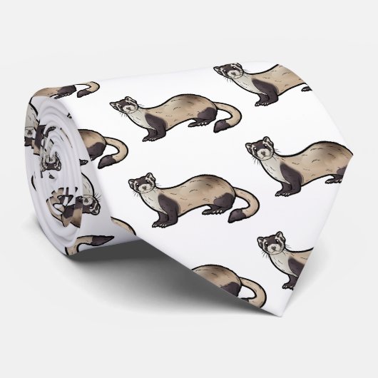 Cravate Furet aux pieds noir (Roulé)