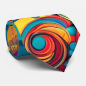 Cravate Fusion de vague de couleur – Art de tourbillon abs (Roulé)