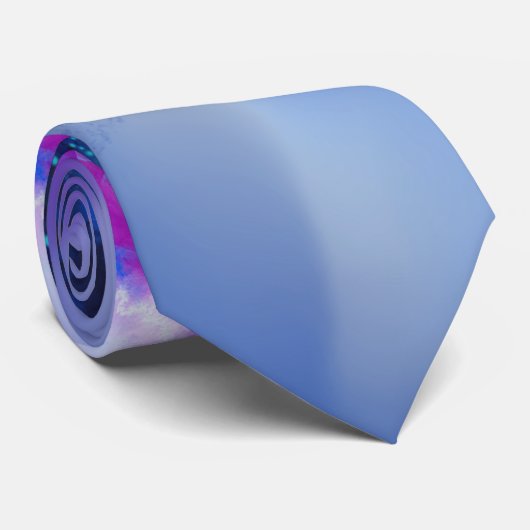 Cravate Fusion métroïde - bleu violet Abstrait (Roulé)