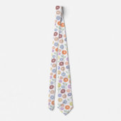 Cravate Fuzzy Flower Pattern Pastels on White (Dos)